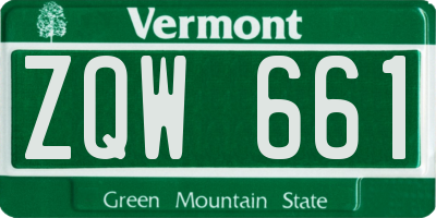 VT license plate ZQW661