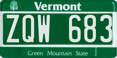 VT license plate ZQW683