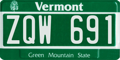 VT license plate ZQW691