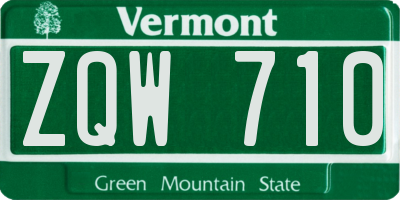 VT license plate ZQW710