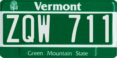 VT license plate ZQW711