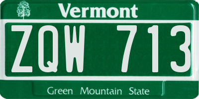 VT license plate ZQW713