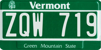 VT license plate ZQW719