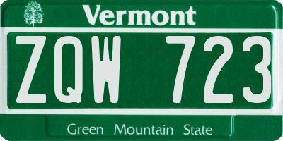 VT license plate ZQW723