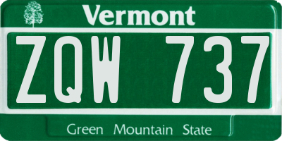 VT license plate ZQW737