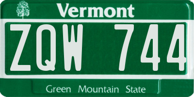 VT license plate ZQW744