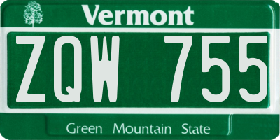 VT license plate ZQW755
