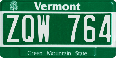 VT license plate ZQW764