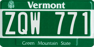 VT license plate ZQW771