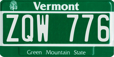 VT license plate ZQW776