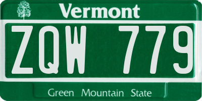 VT license plate ZQW779