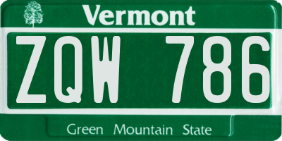 VT license plate ZQW786