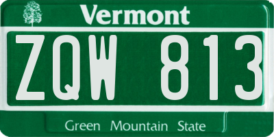 VT license plate ZQW813