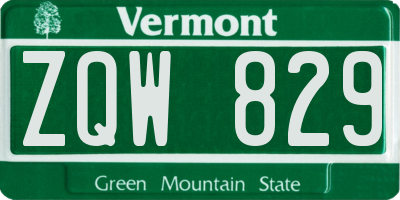 VT license plate ZQW829