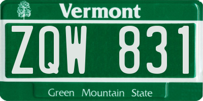 VT license plate ZQW831