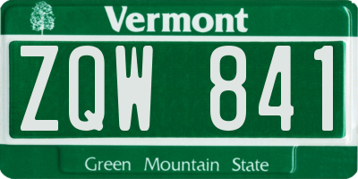 VT license plate ZQW841
