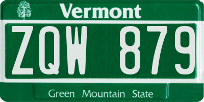 VT license plate ZQW879