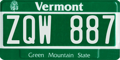 VT license plate ZQW887
