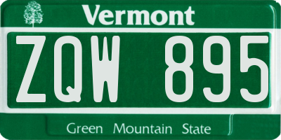 VT license plate ZQW895