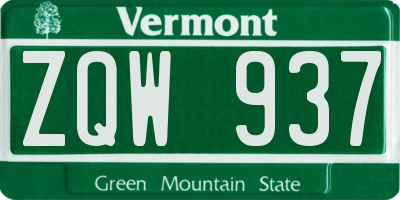 VT license plate ZQW937