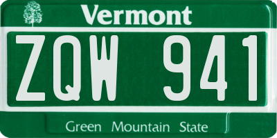 VT license plate ZQW941