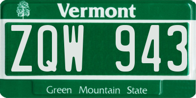 VT license plate ZQW943