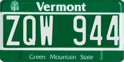 VT license plate ZQW944