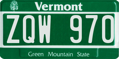 VT license plate ZQW970
