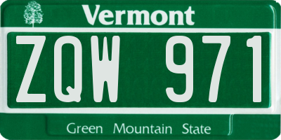 VT license plate ZQW971