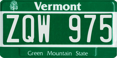 VT license plate ZQW975