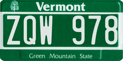 VT license plate ZQW978