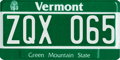 VT license plate ZQX065