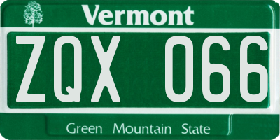 VT license plate ZQX066