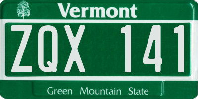 VT license plate ZQX141