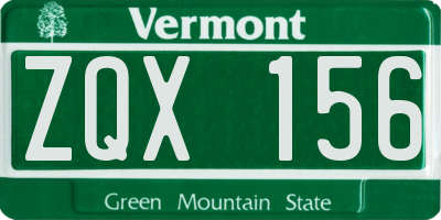 VT license plate ZQX156