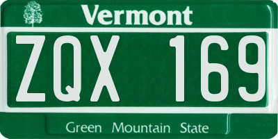 VT license plate ZQX169
