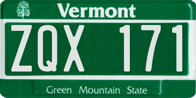 VT license plate ZQX171