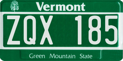 VT license plate ZQX185