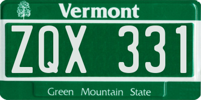 VT license plate ZQX331