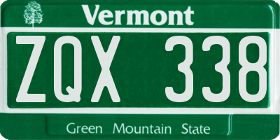 VT license plate ZQX338