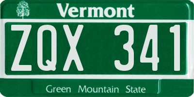 VT license plate ZQX341