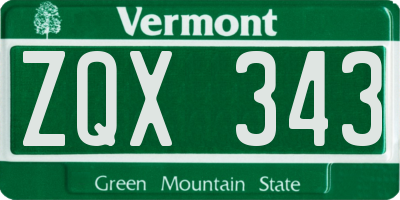 VT license plate ZQX343