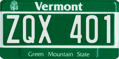 VT license plate ZQX401