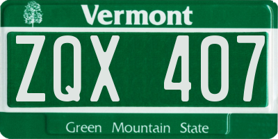 VT license plate ZQX407