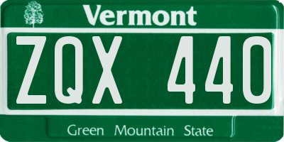 VT license plate ZQX440