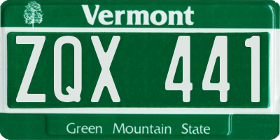 VT license plate ZQX441