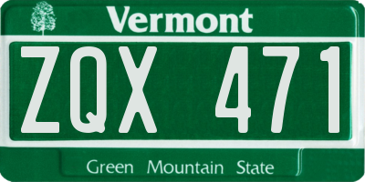 VT license plate ZQX471