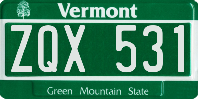 VT license plate ZQX531