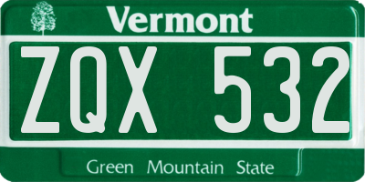 VT license plate ZQX532