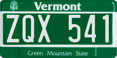 VT license plate ZQX541